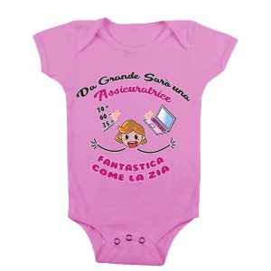 Body Neonata Zia – Da grande sarò una Assicuratrice Fanstastica come la Zia – Assicuratrice – Body Neonata Zia Divertenti – Body da Neonato Divertenti Zia  – Idea Regalo Zia