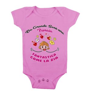 Body Neonata Zia – Da grande sarò una Fioraia Fanstastica come la Zia – Fioraia – Body Neonata Zia Divertenti – Body da Neonato Divertenti Zia – Idea Regalo Zia