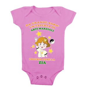 Body Neonata Zia – Da Grande Sarò un’esperta di Arti Marziali Proprio come la Zia – Body Neonato Sport – Body Neonato Karateca – Body Neonata Zia Divertenti