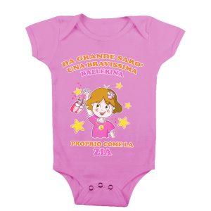 Body Neonata Zia – Da Grande Sarò una Bravissima Ballerina Proprio come la Zia – Body Neonato Sport – Body Neonato Ballerina – Body Neonata Zia Divertenti