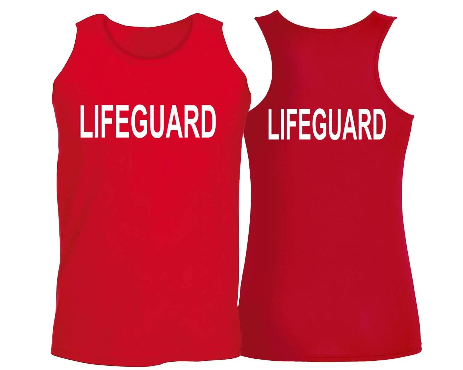 Canotta LIFEGUARD – Uomo – Donna – Bagnino – Canottiera assistente Bagnanti – Scritta Fronte Retro – Salvataggio