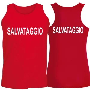 Canotta SALVATAGGIO – Uomo – Donna – Bagnino – Canottiere – Assistente Bagnanti – Stazione balneare – Fronte Retro