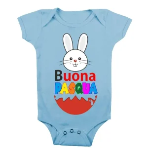 Body Neonato Pasqua – Buona Pasqua – Coniglio Pasquale – Maschietto – Femminuccia – Body 0-24 mesi
