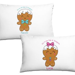 Coppia Federe San Valentino Personalizzabili – Sei il mio Pan di Zenzero[ PERSONALIZZA NOMI] – Federe Cuscino Letto Matrimoniale – Amore – Lui Lei – Innamorati – Idee Regalo Casa