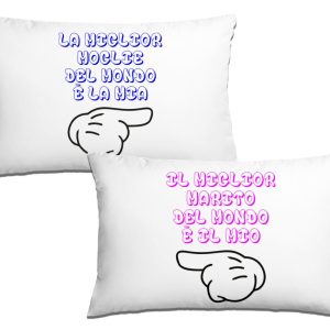 Coppia Federe San Valentino – Il Miglior Marito – La Miglior Moglie del Mondo è la Mia – Federe Cuscino Letto Matrimoniale – Amore – Lui Lei – Innamorati – Idee Regalo Casa