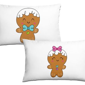 Coppia Federe San Valentino – Biscottini Innamorati – Dolcezza – Federe Cuscino Letto Matrimoniale – Amore – Lui Lei – Innamorati – Idee Regalo Casa