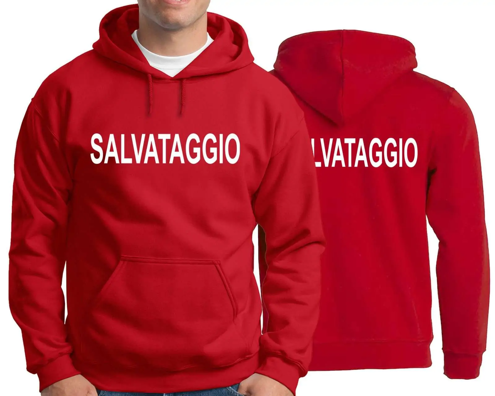 Felpa SALVATAGGIO – Uomo – Donna – Bagnino – Felpe – Assistente Bagnanti – Stazione balneare – Fronte Retro - immagine 2