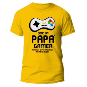 Maglietta Festa del Papà – Sono un Papà Gamer, in pratica un Papà normale ma molto più Cool – Festa del Papà – Idee Regalo Papà
