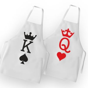 Coppia Grembiuli  Amore – King and Queen – Festa Innamorati  – SanValentino – Idea Regalo Fidanzata – Regalo per Coppia