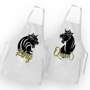 Coppia Grembiuli  Amore – King – Queen -Lion – Festa Innamorati  – SanValentino – Idea Regalo Fidanzata – Regalo per Coppia