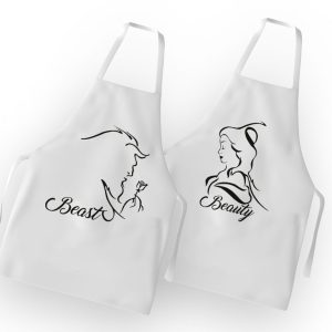 Coppia Grembiuli  Amore – Beauty – Beast – Favola Amore – Festa Innamorati  – SanValentino – Idea Regalo – Regalo per Coppia