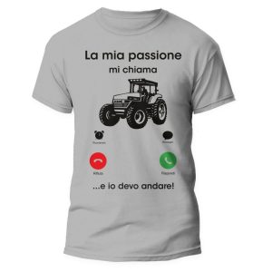 Tshirt Mestieri Divertente – Agricoltore – La Mia Passione mi chiama e io Devo Andare – Idea Regalo Uomo