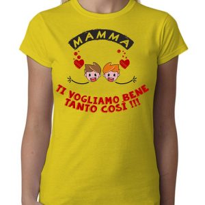 Maglietta Festa della Mamma – Maschietti Mamma Ti Vogliamo Bene Tanto Così – Festa della Mamma – Idee Regalo Mamma – Regalo Mamma Originale