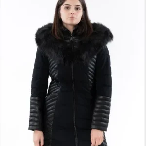 guess piumino donna cappuccio con pelliccia