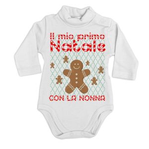 Body Lupetto Natale Neonato – Body Neonato Nonna – Il Mio Primo Natale con la Nonna – Body Primo Natale – Tutina Natale Neonato – Vestito Natale Neonato – Regalo Natale Neonato