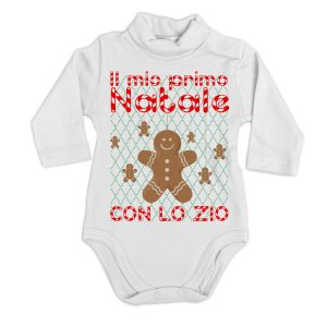 Body Lupetto Natale Neonato – Body Neonato Zio – Il Mio Primo Natale con lo Zio – Body Primo Natale – Tutina Natale Neonato – Vestito Natale Neonato – Regalo Natale Neonato