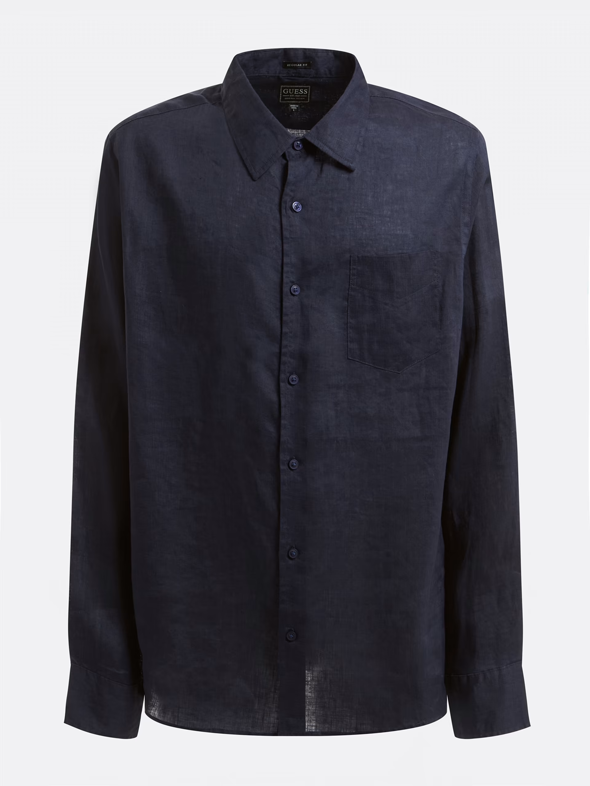 M2YH44WERX0 Guess camicia bianca/blu in lino - immagine 4