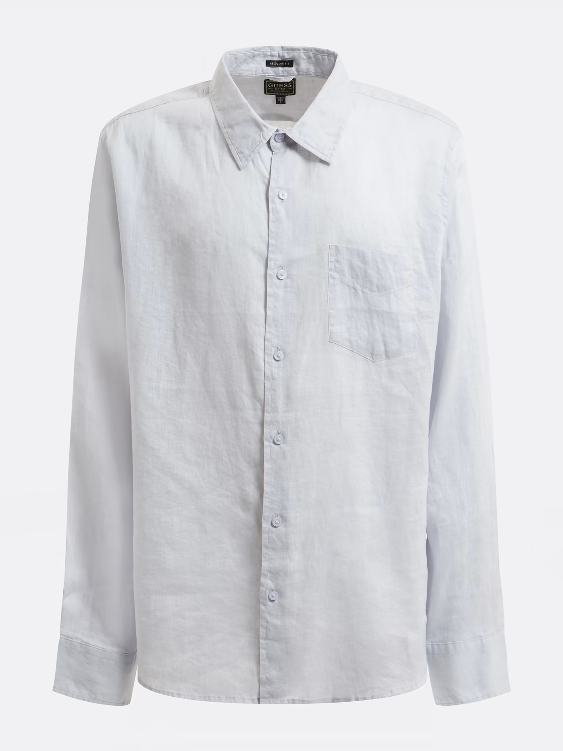 M2YH44WERX0 Guess camicia bianca/blu in lino - immagine 7