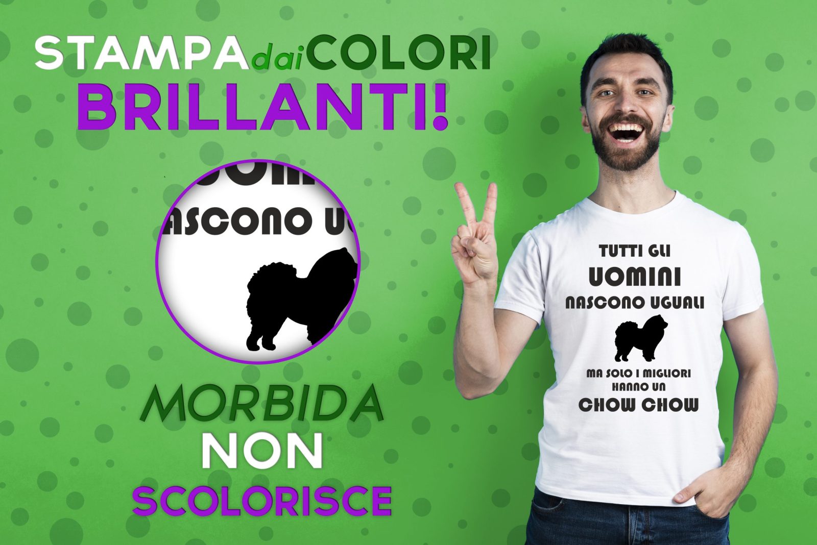 Maglietta Chow Chow Uomo – Tutti gli Uomini Nascono Uguali ma solo i Migliori Hanno un Chow Chow – Tshirt Cane Uomo – Maglietta Divertente Chow Chow – Idea Regalo Uomo - immagine 5