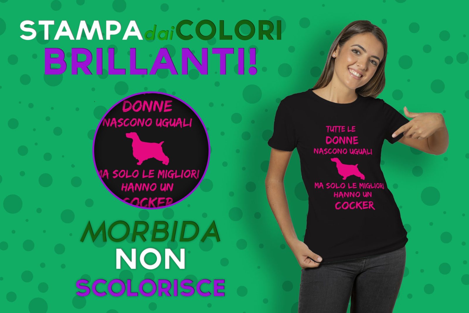 Maglietta Cocker Donna – Tutte le Donne Nascono Uguali ma solo le migliori hanno un Cocker – Tshirt Cocker Donna – Idea Regalo Donna - immagine 5
