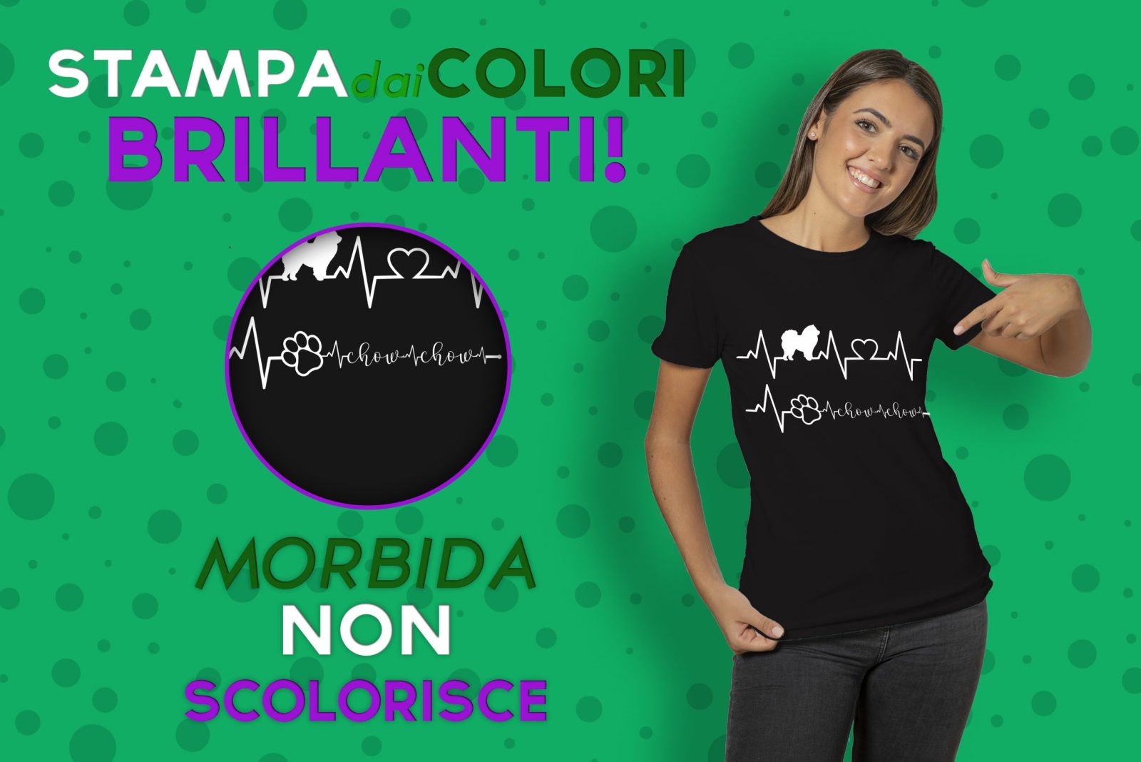 Maglietta Chow Chow Donna – Elettrocardiogramma Chow Chow – Chow Chow Love – Tshirt Chow Chow Donna – Maglietta Divertente Donna Chow Chow – Idea Regalo Donna - immagine 5