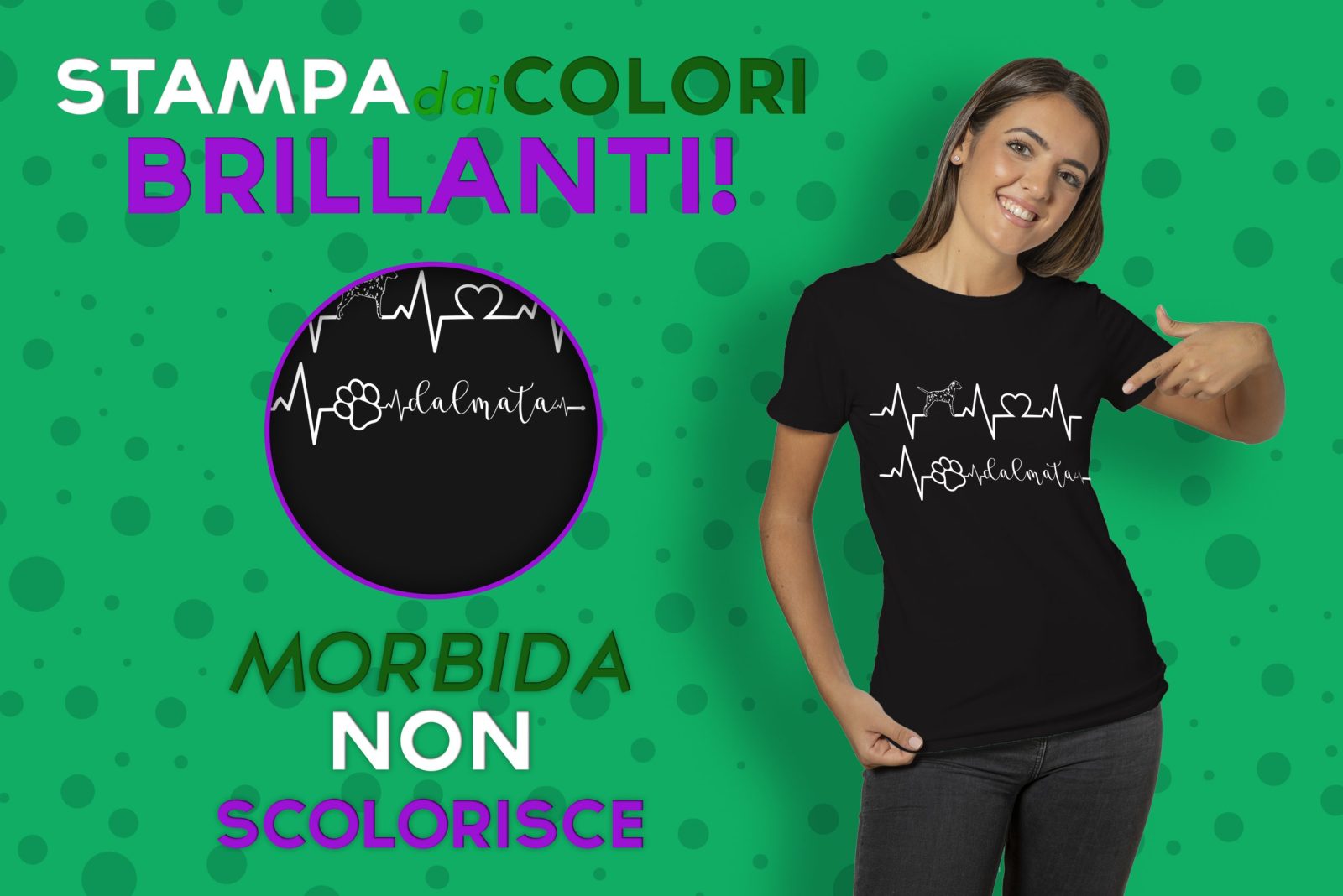 Maglietta Dalmata Donna – Elettrocardiogramma Dalmata – Dalmata Love – Tshirt Dalmata Donna – Maglietta Divertente Donna Dalmata – Idea Regalo Donna - immagine 5
