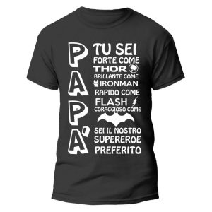 Maglietta Festa del Papà – Papà sei il nostro supereroe preferito – Festa del Papà – Idee Regalo Papà – Regalo Papà Originale – Papà Regalo Originale