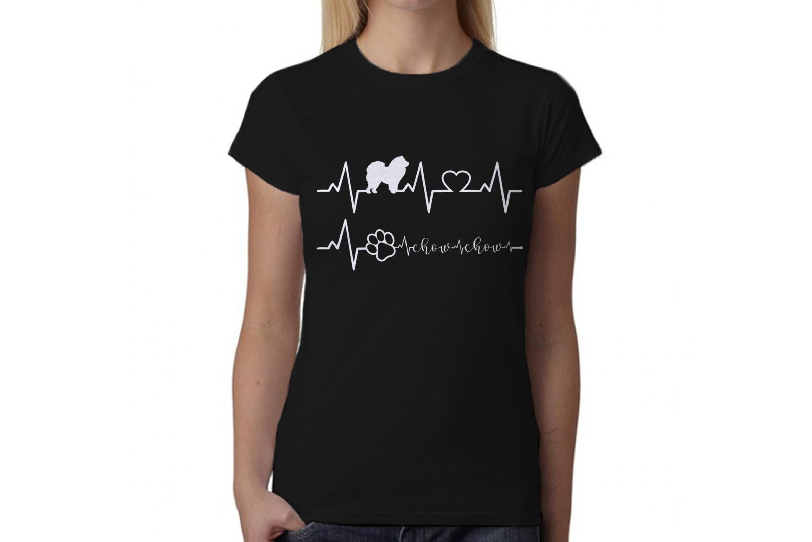 Maglietta Chow Chow Donna – Elettrocardiogramma Chow Chow – Chow Chow Love – Tshirt Chow Chow Donna – Maglietta Divertente Donna Chow Chow – Idea Regalo Donna