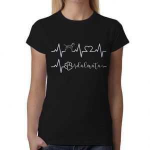 Maglietta Dalmata Donna – Elettrocardiogramma Dalmata – Dalmata Love – Tshirt Dalmata Donna – Maglietta Divertente Donna Dalmata – Idea Regalo Donna