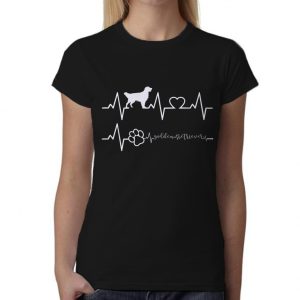 Maglietta Golden Retriever Donna – Elettrocardiogramma Golden – Golden Retriever Love – Tshirt Golden Retriever Donna – Idea Regalo Donna