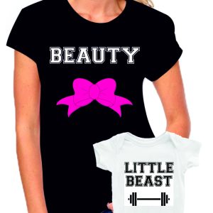 Coppia T-Shirt e Body Madre Figlio Festa della Mamma Beauty & Little Beast – t shirt mamma figlio – idea regalo – in cotone