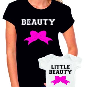Coppia T-Shirt e Body Madre Figlia Festa della Mamma Beauty & Little Beauty – t shirt mamma figlia – idea regalo – in cotone