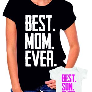 Coppia T-Shirt e Body Madre Figlia Festa della Mamma Best Mom/Son Ever – t shirt mamma figlia – idea regalo – in cotone