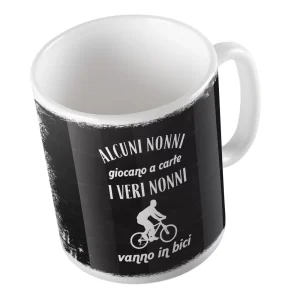 Tazza in Ceramica – Tazza Festa dei Nonni – I veri Nonni vanno in Bici – Festa dei Nonni Regalo – Nonno Idee Regalo – Gadget Festa dei Nonni