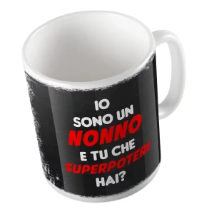Tazza in Ceramica – Tazza Festa dei Nonni – Io sono un Nonno e tu che superpoteri hai? – Festa dei Nonni Regalo – Nonno Idee Regalo – Gadget Festa dei Nonni
