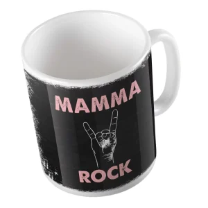 Tazza in Ceramica – Tazza Festa della Mamma – Mamma Rock – Festa della Mamma – Tazza Mamma – Gadget Festa della Mamma – Idea Regalo Mamma