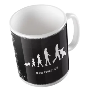 Tazza in Ceramica – Tazza Festa della Mamma – Mom Evolution – Festa della Mamma – Tazza Mamma – Gadget Festa della Mamma – Idea Regalo Mamma