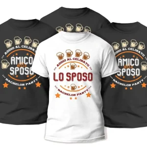 Pacchetto Magliette Addio al Celibato – Festa Celibato – Bachelor Party – Birre – Matrimonio – T-shirt Divertenti – Tshirt Festa Celibato – Idea Regalo