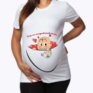Tshirt Premaman Donna – Bimbo Zip – Forse non avete idea di quanta Cacca farò – Maschietto – Tshirt Gravidanza Divertenti – Idee Regalo Futura Mamma