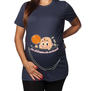Tshirt Premaman Donna – Bimbo Zip – Lecca Lecca – La Dolcezza sta Arrivando – Maschietto – Tshirt Gravidanza Divertenti – Idee Regalo Futura Mamma
