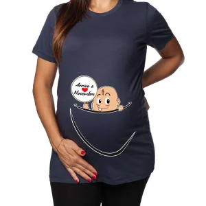 Tshirt Premaman Donna – Bimbo Zip – Arrivo a Novembre – Maschietto – Tshirt Gravidanza Divertenti – Idee Regalo Futura Mamma