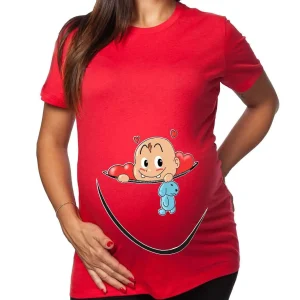 Tshirt Premaman Donna – Bimbo Zip – Sto Arrivando – Siete pronti a giocare con me? – Maschietto – Tshirt Gravidanza Divertenti – Idee Regalo Futura Mamma