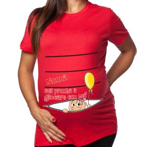 Tshirt Premaman Donna – Bimbo Zip – Nonna – Femminuccia – Sei pronta a giocare con Me? – Tshirt Gravidanza Divertenti – Idee Regalo Futura Mamma