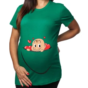 Tshirt Premaman Donna – Bimbo Zip – Sdentato – Cuori – Maschietto – Tshirt Gravidanza Divertenti – Idee Regalo Futura Mamma
