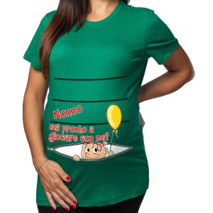 Tshirt Premaman Donna – Bimbo Zip – Nonno – Femminuccia – Sei pronto a giocare con Me? – Tshirt Gravidanza Divertenti – Idee Regalo Futura Mamma