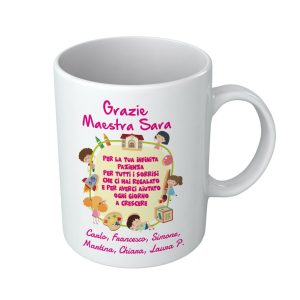 Tazza Personalizzato Grazie Maestra  Nome Maestra  Firme Bambini – Pazienza – Sorrisi – Aiutato bambini a crescere – Frasi – Disegni – Insegnante Figlio Piccolo – Regali per maestre