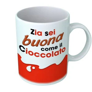 Tazza in Ceramica Zia – Zia sei buona come il cioccolato – Ovetto – Tazza Simpatica Zia – Idea Regalo Tazza – Tazza per la Zia – Idea Regalo Zia