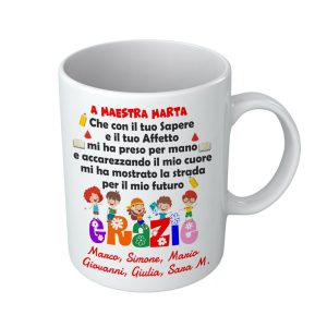 Tazza Personalizzabile – Firme Alunni Nome Maestra Cara Maestra – Grazie – Mostrato la strada per il futuro – Maestre bambino – Tazza – educatrice – Idea Regalo