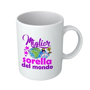 Tazza Sorella – Compleanno Sorella – Miglior Sorella del Mondo – Regali Sorella – Tazza in Ceramica Sorella – Idea Regalo Sorella – Regalo Compleanno Sorella