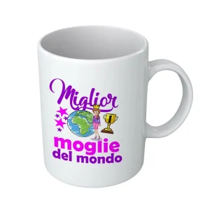 Tazza Moglie – Miglior Moglie del Mondo – Regali Moglie – Tazza in Ceramica Moglie – Idea Regalo Moglie – Tazza Compleanno Moglie – Regalo Compleanno Moglie